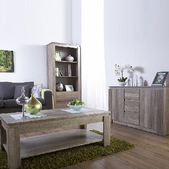Camerton Wooden Sideboard In Oak With 2 Doors And 3 Drawers_2