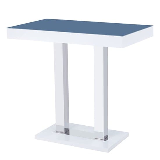 Caprice High Gloss Bar Table In White With Grey Glass Top_4
