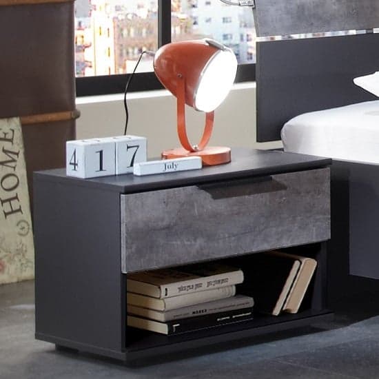 Clovis Bedside Cabinet In Lave Front Carcase And Concrete Insert_1