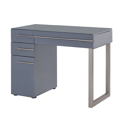 Carter High Gloss Dressing Table With Mirror In Grey_4