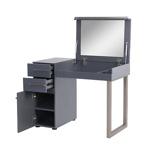 Carter High Gloss Dressing Table With Mirror In Grey_6