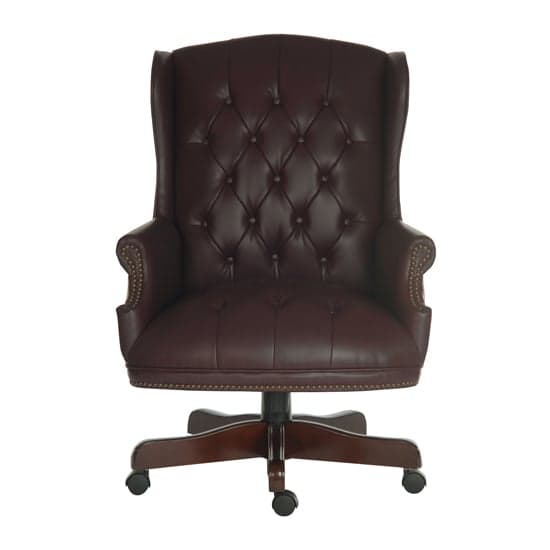 Chairman Traditional Faux Leather Executive Chair In Burgundy_2