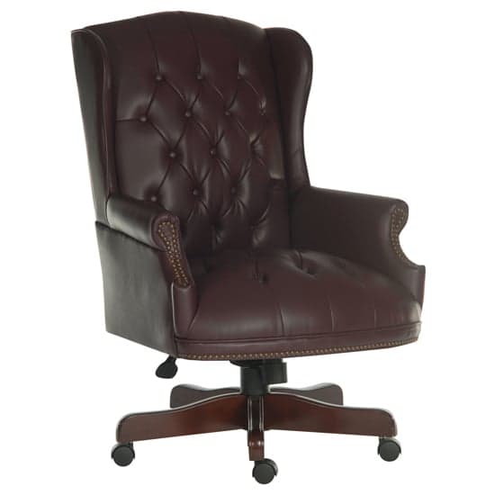 Chairman Traditional Faux Leather Executive Chair In Burgundy_1