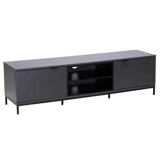 Clevedon Medium Wooden TV Stand In Charcoal And Black_1