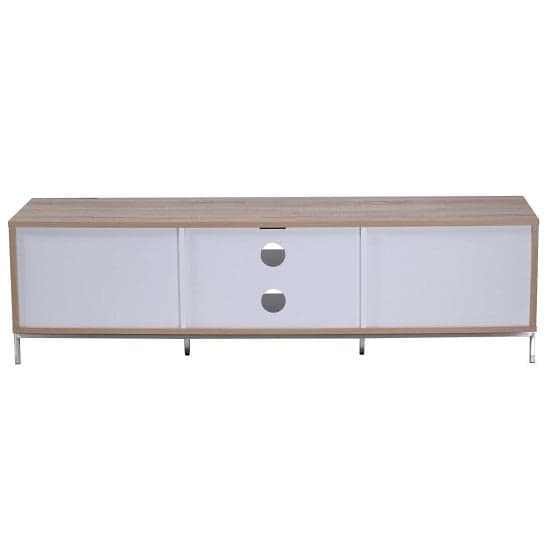 Clevedon Medium Wooden TV Stand In Light Oak And White_2
