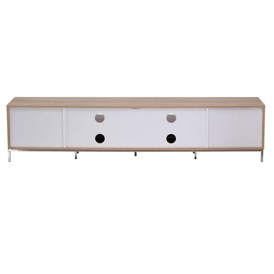 Clevedon Large Wooden TV Stand In Light Oak And White_2