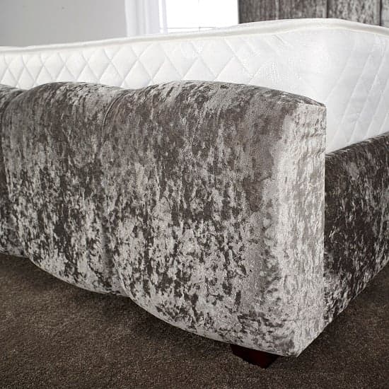 Winstead Trendy Bed In Glitz Silver With Wooden Feet_3