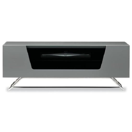Chroma Small High Gloss TV Stand With Steel Frame In Grey_4