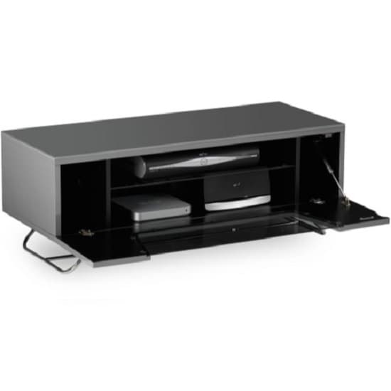 Chroma Small High Gloss TV Stand With Steel Frame In Grey_5
