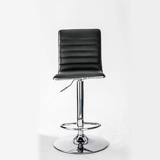 Coble Faux Leather Bar Stool With Chrome Base In Black_2