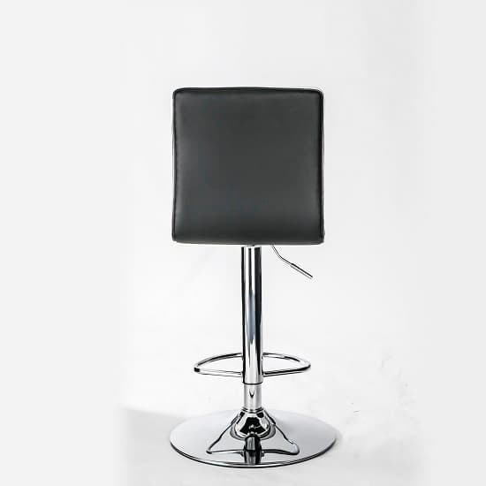 Coble Faux Leather Bar Stool With Chrome Base In Black Furniture in Fashion