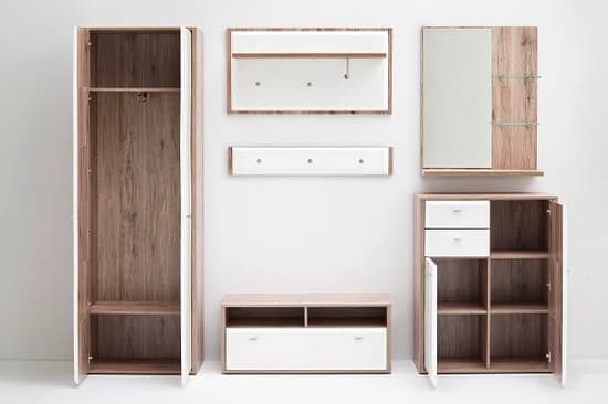 Camino Wardrobe In White Gloss Front And Sanremo Oak With 2 Door_3