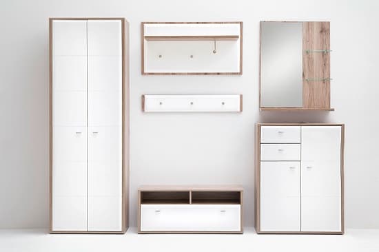 Camino Wardrobe In White Gloss Front And Sanremo Oak With 2 Door_9