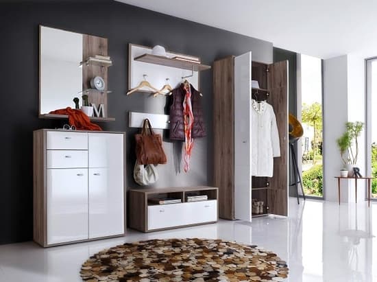 Camino Wardrobe In White Gloss Front And Sanremo Oak With 2 Door_4