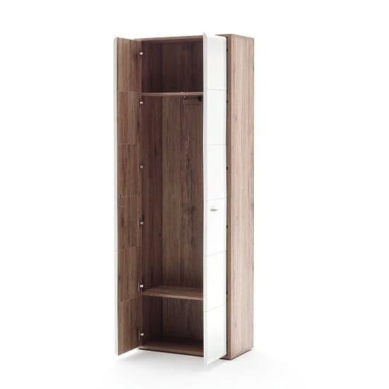 Camino Wardrobe In White Gloss Front And Sanremo Oak With 2 Door_2