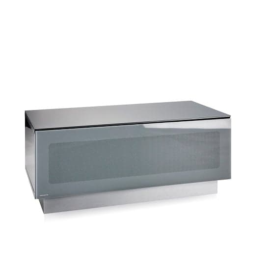 Elements Small Glass TV Stand With 1 Glass Door In Grey_2