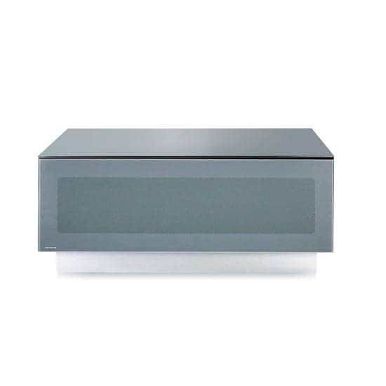 Elements Small Glass TV Stand With 1 Glass Door In Grey_3