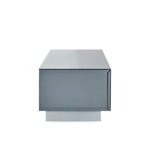 Elements Small Glass TV Stand With 1 Glass Door In Grey_5