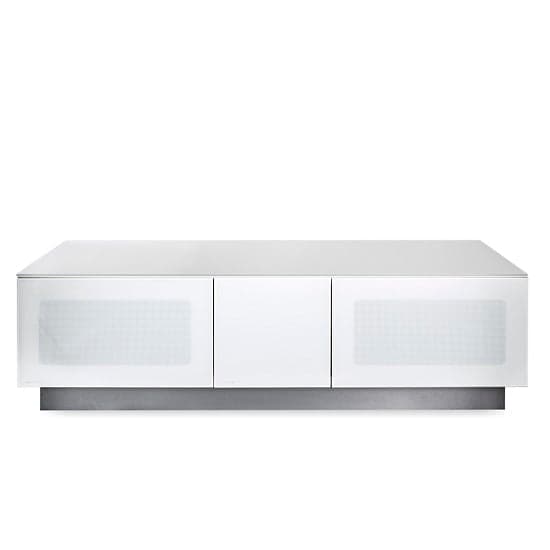 Crick LCD TV Stand Medium In White With Glass Door_3