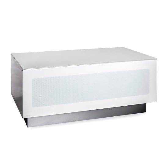 Elements Small Glass TV Stand With 1 Glass Door In White_2
