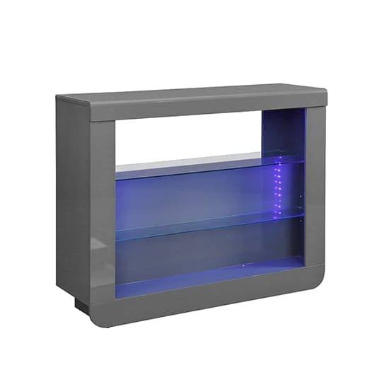 Fiesta High Gloss Bar Table Unit In Grey With LED Lighting_2
