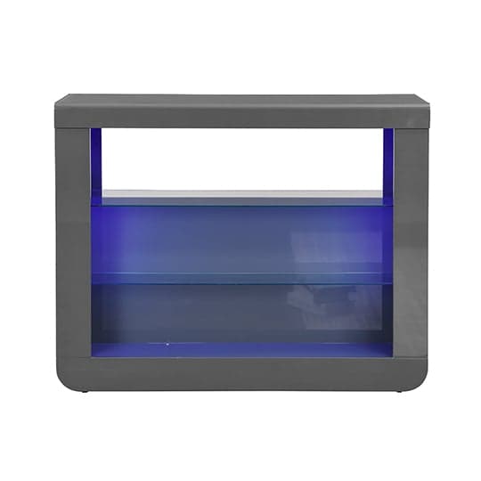 Fiesta High Gloss Bar Table Unit In Grey With LED Lighting_3