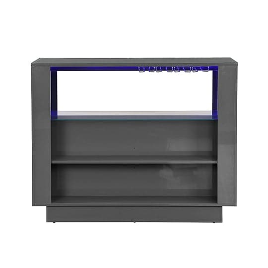 Fiesta High Gloss Bar Table Unit In Grey With LED Lighting_5