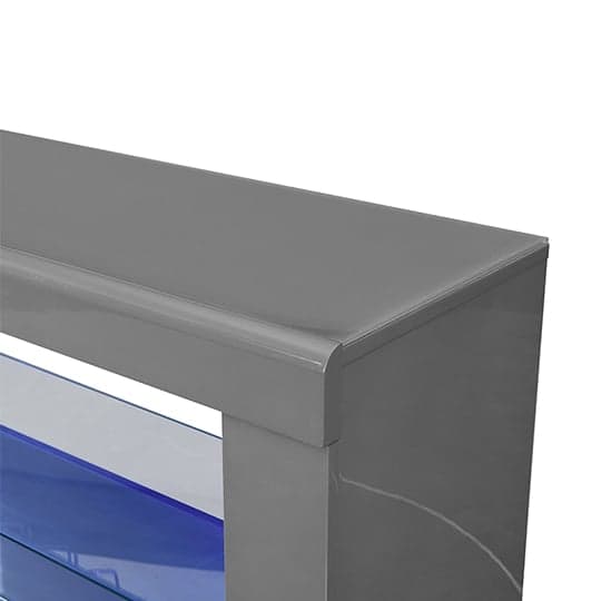 Fiesta High Gloss Bar Table Unit In Grey With LED Lighting_8