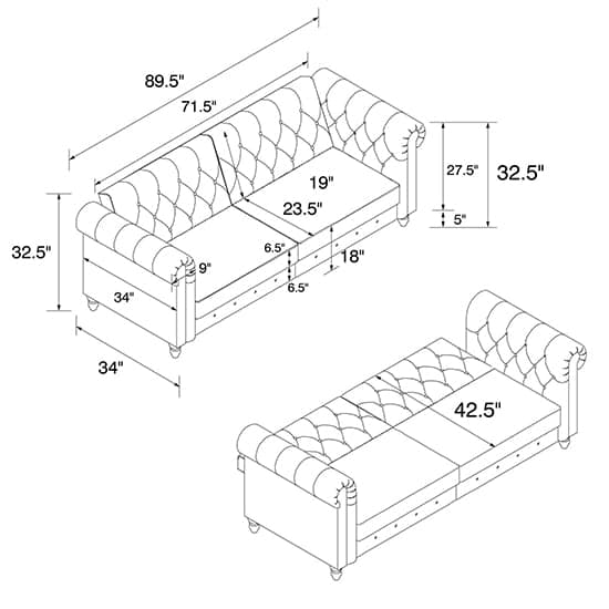 Flex Velvet Sofa Bed With Wooden Legs In Teal_9