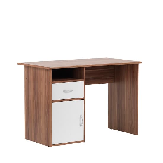 Cabrini Computer Work Station In Walnut And White With 1 Door_2
