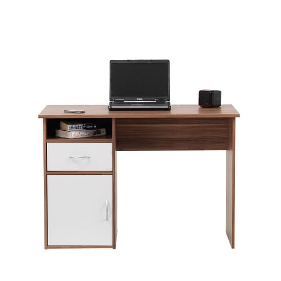 Cabrini Computer Work Station In Walnut And White With 1 Door_3