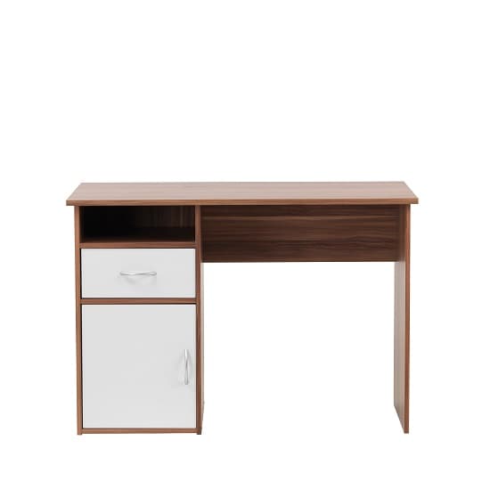 Cabrini Computer Work Station In Walnut And White With 1 Door_4