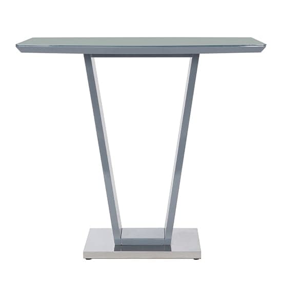 Ilko High Gloss Bar Table Rectangular Glass Top In Grey Furniture in