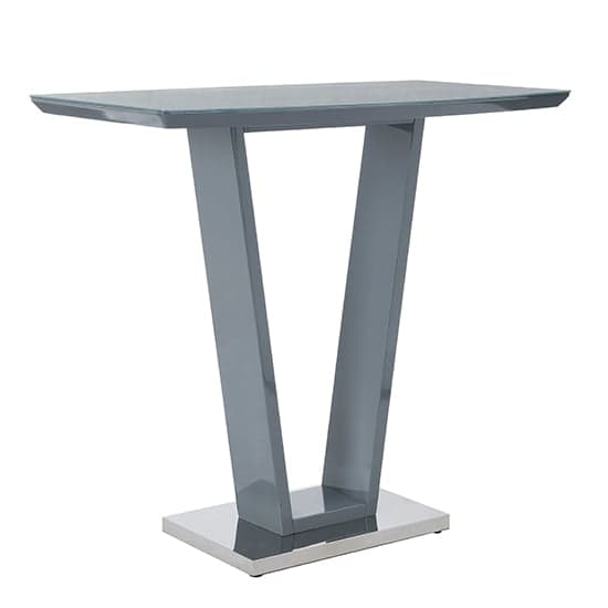 Ilko High Gloss Bar Table Rectangular Glass Top In Grey_3