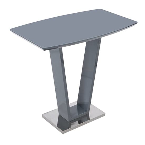 Ilko High Gloss Bar Table Rectangular Glass Top In Grey Furniture in