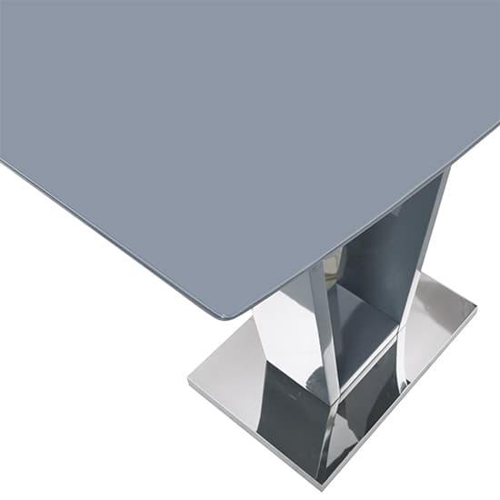 Ilko High Gloss Bar Table Rectangular Glass Top In Grey_7
