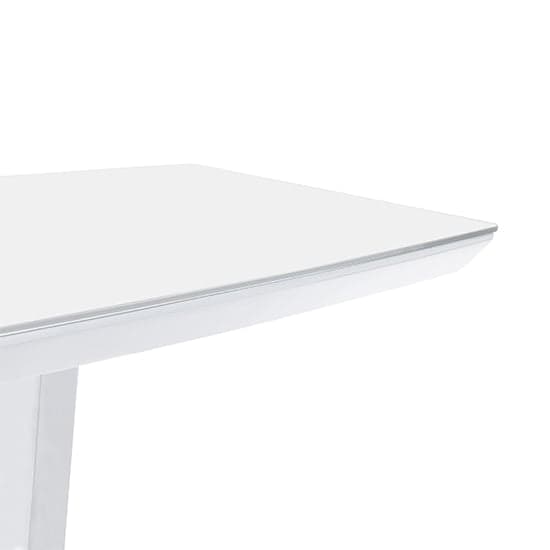 Ilko High Gloss Bar Table Rectangular Glass Top In White_5