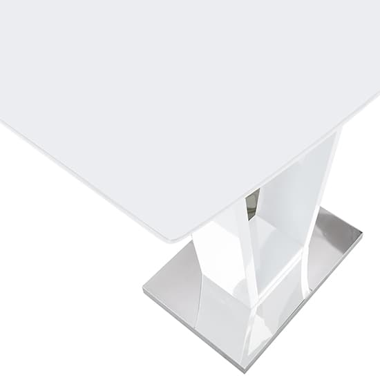 Ilko High Gloss Bar Table Rectangular Glass Top In White_6