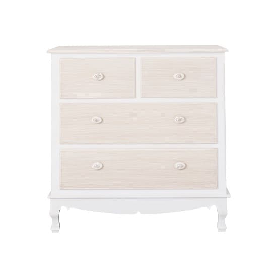 Juliet Wooden Chest Of 4 Drawers In White And Cream_3