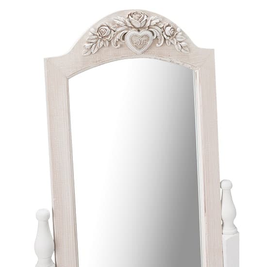 Jedburgh Cheval Floor Mirror In White And Distressed Effect Wooden_5