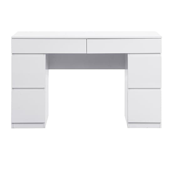 Jenson High Gloss Dressing Table With 6 Drawers In White_5