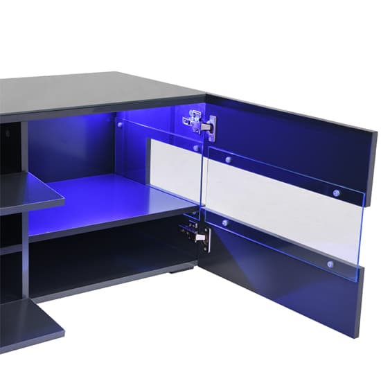 Kirsten High Gloss TV Stand In Grey With LED Lighting_4