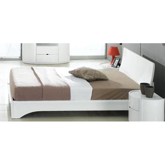 Laura White Gloss Double Bed With Ventilated Board Furniture in Fashion