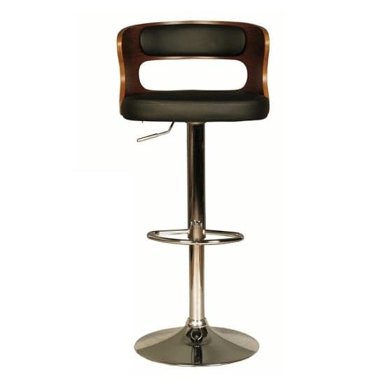 Alston Bar Stool In Walnut And Black PU With Chrome Base_1