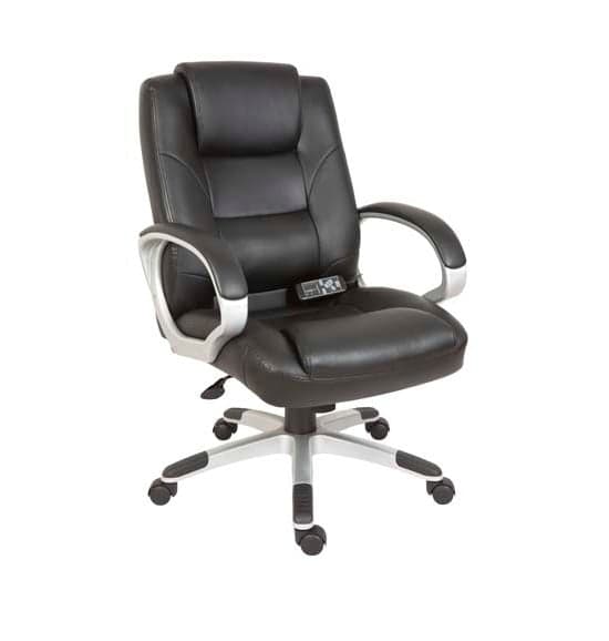 Daren Home Office Chair In Black PU Leather And Massage Function_1