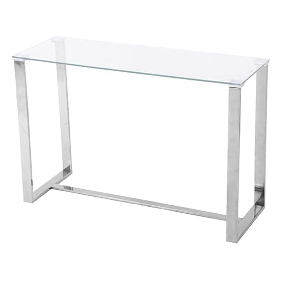 Megan Clear Glass Rectangular Console Table With Chrome Legs_2