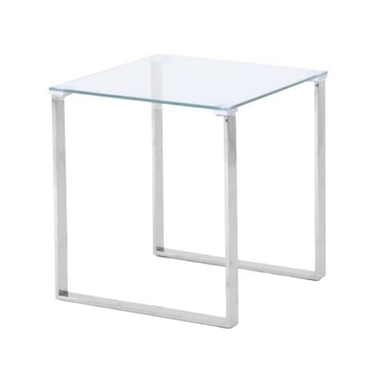 Megan Clear Glass Side Lamp Table With Chrome Legs_2