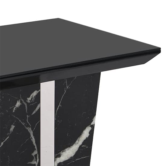 Memphis Gloss Lamp Table In Milano Marble Effect With Glass Top_6