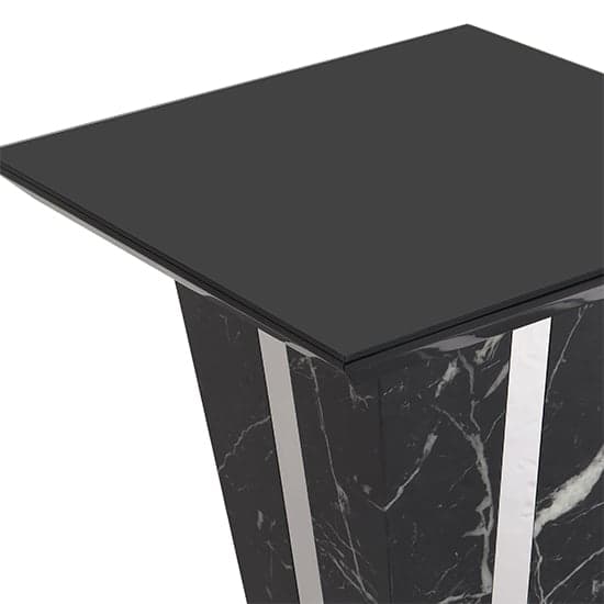 Memphis Gloss Lamp Table In Milano Marble Effect With Glass Top_7
