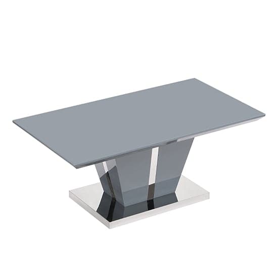 Memphis High Gloss Coffee Table In Grey With Glass Top_5
